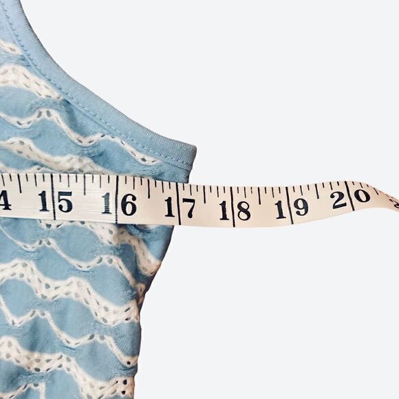 Eci Light Blue And White Sleeveless Dress, Size S - Picture 7 of 8